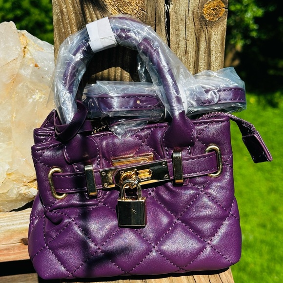 Badgley Mischka Handbags - Purple Vegan leather Badgley Mischka baby bag crossbody with decorative lock